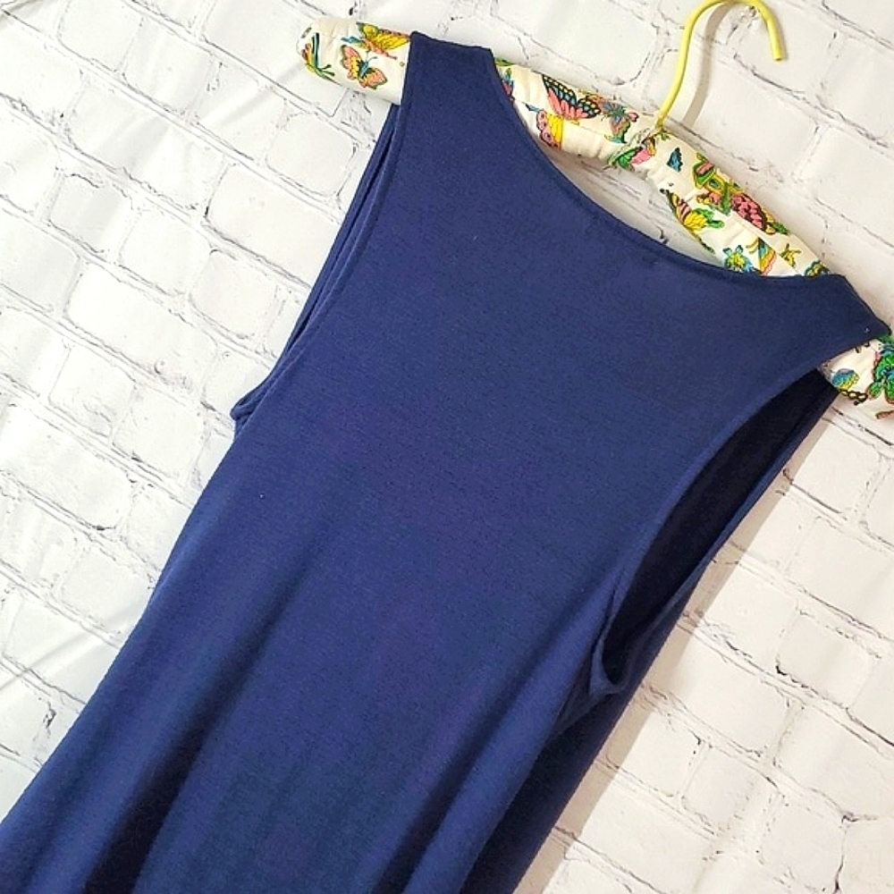 Leith Plunge V-neck Sleeveless Royal Blue Stretchy Bodycon Maxi Dress Size Med - Picture 13 of 16